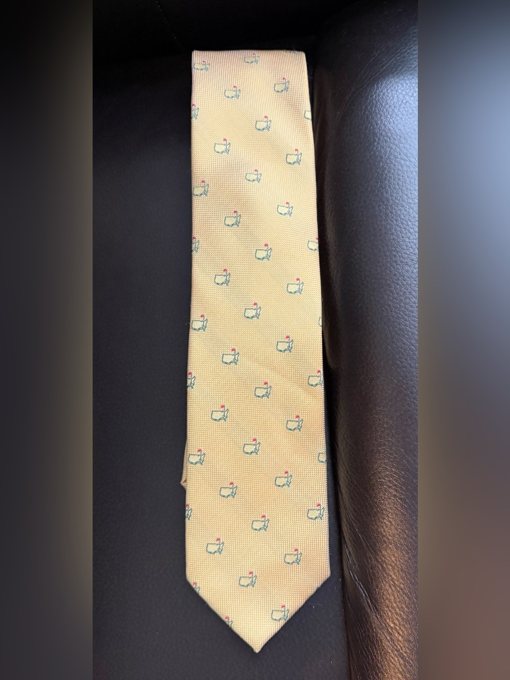 Masters 100% Silk Yellow Augusta National Golf Neck Tie Classic